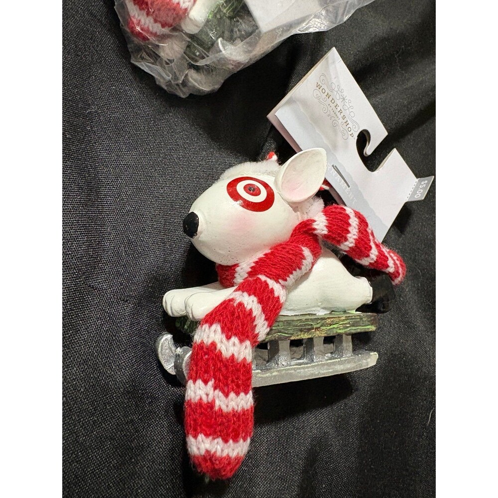 2022 Target Wondershop holiday ornament mascot Bullseye the dog,